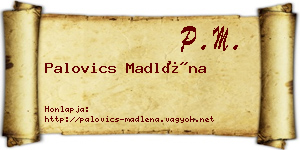 Palovics Madléna névjegykártya